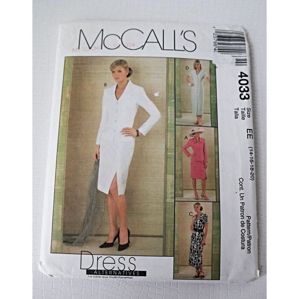 McCall's 4033 Vintage Sewing Pattern Misses Petite Jacket Dresses Skirt Uncut Si